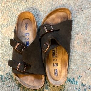 Birkenstock Black Suede Sandals